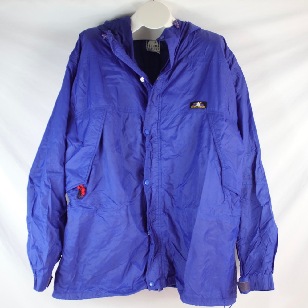 Vintage Sierra Designs Blue 1990 Hokus Pokus Waterproof Rain Jacket Mens Size XL